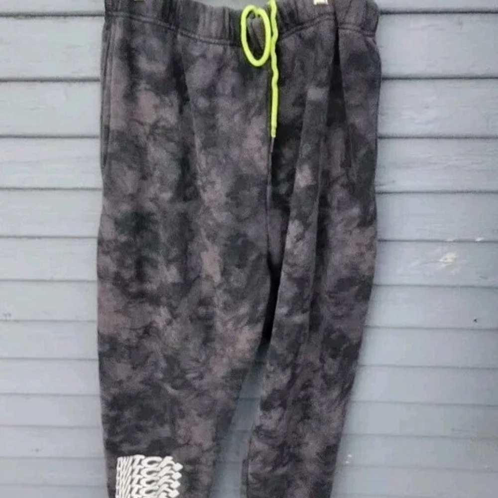Twitch Mens 2XL Gray Sweatpants with Neon Accents